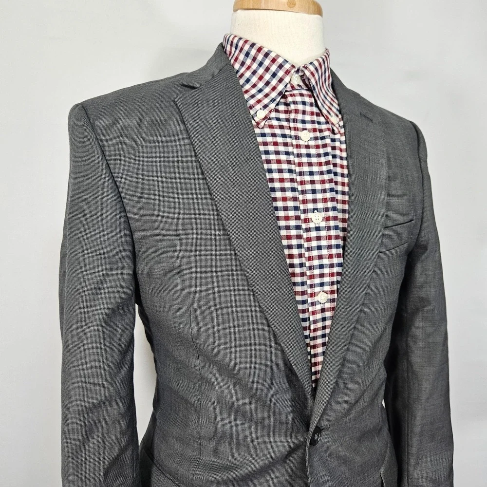 JOS A BANK Metropolitan Men's Sport Coat Blazer Two‎ Button Gray Slim Fit 38R